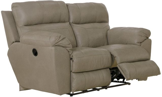 Catnapper® Costa Putty Leather Lay Flat Reclining Loveseat-1