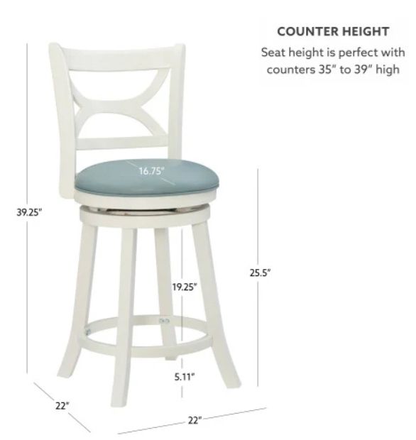 Powell® Mandell Blue/Cream Counter Stool-2