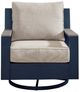 Signature Design by Ashley® Mabry Shores Driftwood/Navy Blue Aluminum/Fabric Outdoor Swivel Glider Chair-2