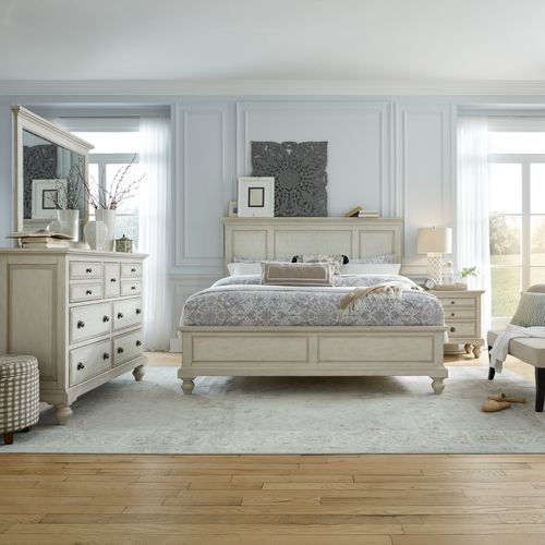 Liberty Furniture High Country 4-Piece Antique White Queen Panel Bedroom Set-0