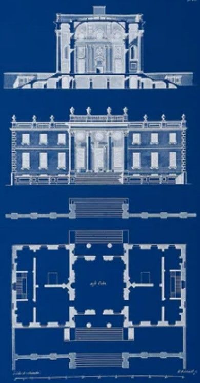 Stylecraft Dann Foley Lifestyle Graphic Building Plan IV Blue/White Wall Art-1