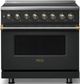 Viking® 5 Series 36" Antique Bronze Pro Style Induction Range with Brushed Brass Trim-0