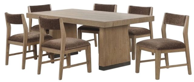 New Classic® Home Furnishings Viera 7-Piece Dark Brown/Natural Oak Dining Table Set-0