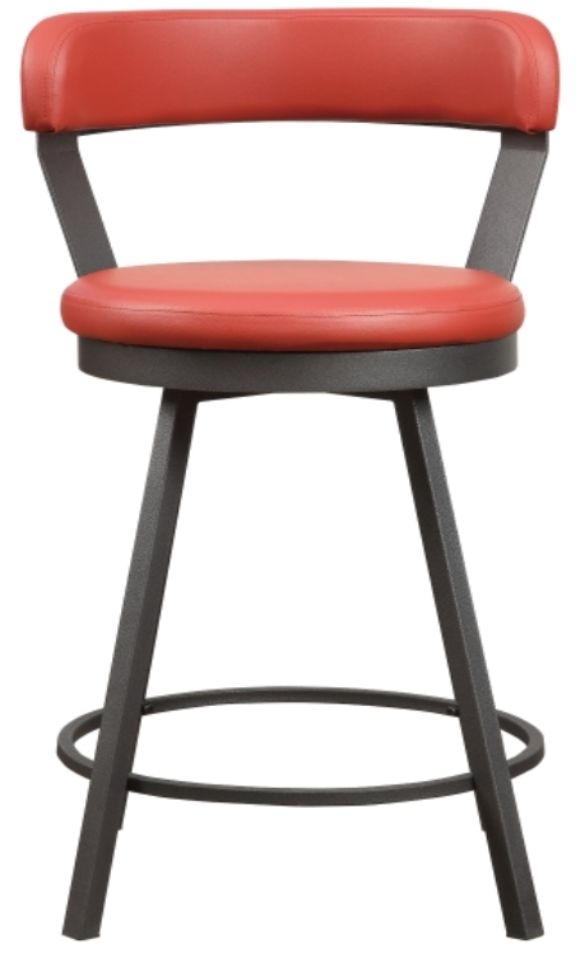 Homelegance® Appert Dark Gray/Red Swivel Counter Height Chair-2
