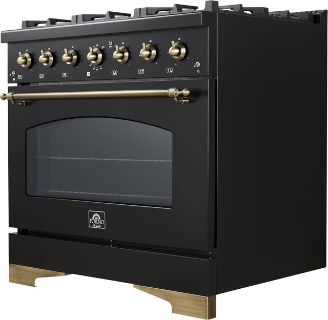 FORNO® Antico Alta Qualita 36" Black Pro Style Dual Fuel Range-1
