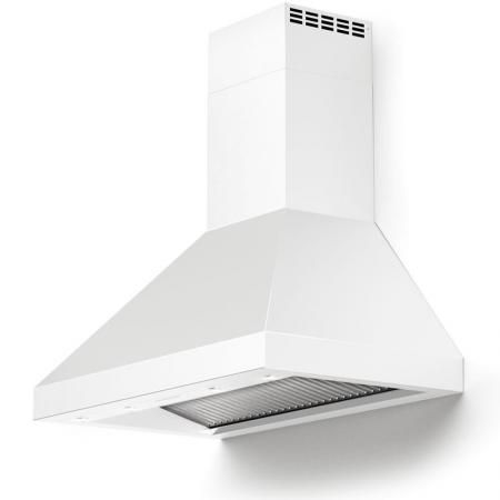Verona® Designer Series 36" White Wall Mounted Chimney Range Hood-2