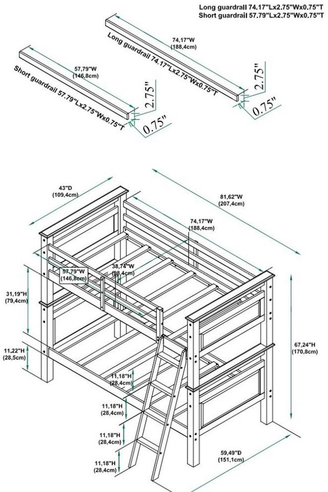 Powell® Dixon White Twin Bunk Bed-2