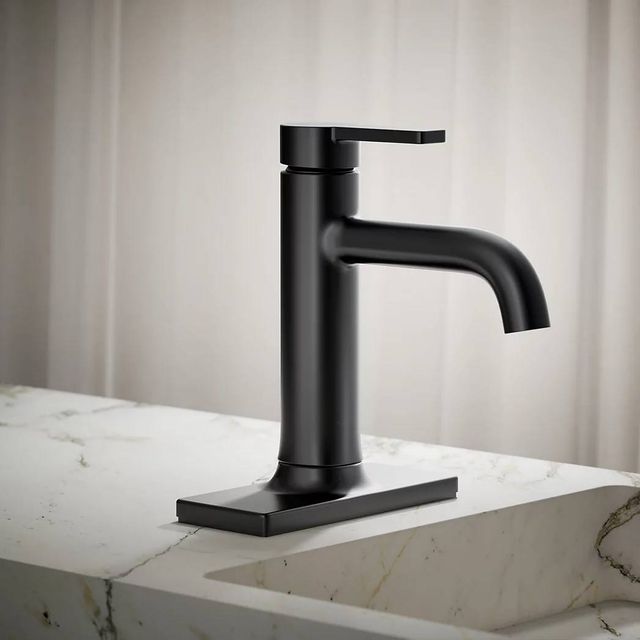 KOHLER® Venza® Matte Black Single-Handle Bathroom Sink Faucet-3