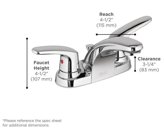 American Standard Colony® PRO Brushed Nickel 4" Centerset 2-Handle Bathroom Faucet with 50/50 Drain-3