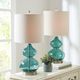 Olliix by 510 Design Blue Set of 2 Ellipse Table Lamps-5