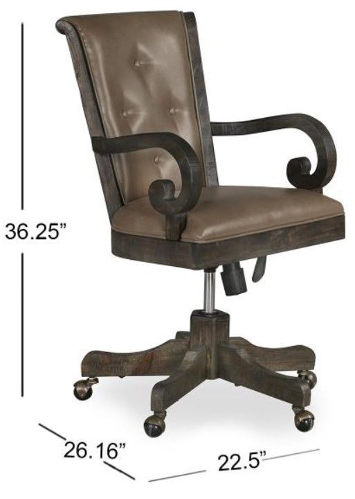 Magnussen Home® Bellamy Peppercorn Upholstered Swivel Chair-2