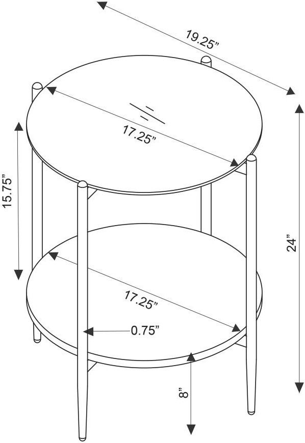 Coaster® Jonelle White End Table with Gold Base-2