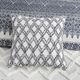 Olliix by INK+IVY Navy Riko Cotton Embroidered Square Pillow-3
