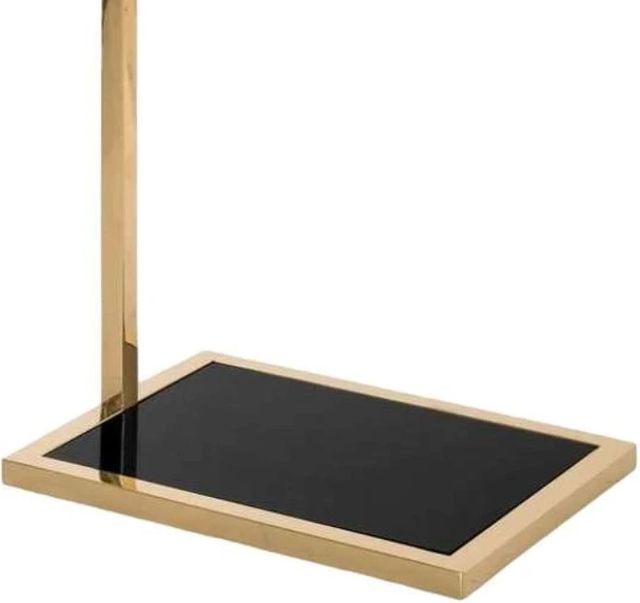 Decor-Rest® Furniture LTD Marcy Black Glass Top Side Table with Black/Gold Base-1