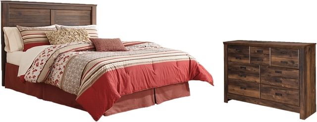 Signature Design by Ashley® Quinden 2-Piece Dark Brown King Panel Headboard Set-0