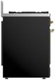 Ilve® Majestic III 30" Glossy Black Pro Style Dual Fuel Natural Gas Range with Triple Glass Door and Brass Trim-4