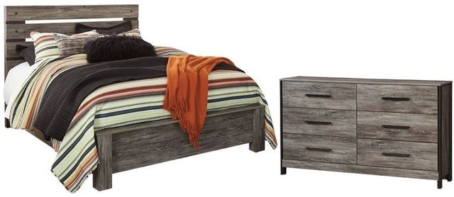 Signature Design by Ashley® Cazenfeld 2-Piece Black/Gray Queen Panel Bed Set-0