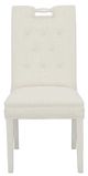 Fairfield® Customizable Entree Dining Pull Tall Back Dining Chair with Linen Legs and Buttons-1