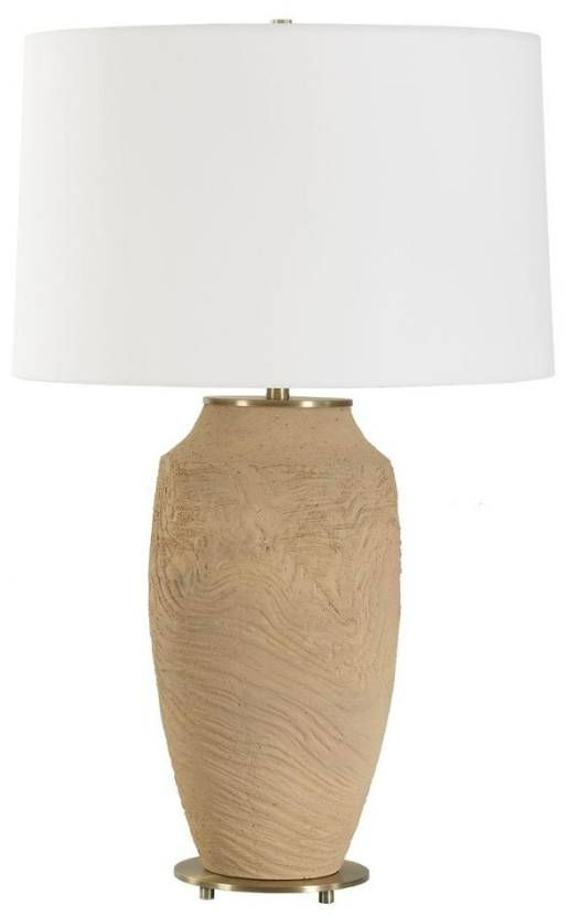 Uttermost® Sandstone Flow Brown Terracotta Table Lamp with Brass Accent-0