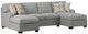 Emerald Home Analiese 3-Piece Light Gray U-Shape Double Chaise Sectional-0