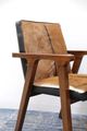 LH Home Coachella Rio Cool Brown/Mindi Oak Armchair with Leather and Goat Hair-3