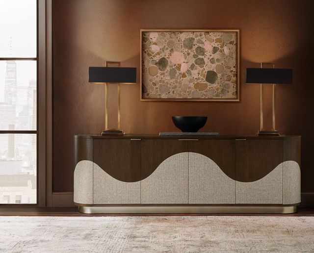 Hooker® Furniture Commerce and Market Roll With It Dark 4-Door Credenza-1