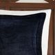 Olliix by Woolrich Alton Navy and Ivory Full/Queen Polyester Solid Velour to Berber Comforter Set-2