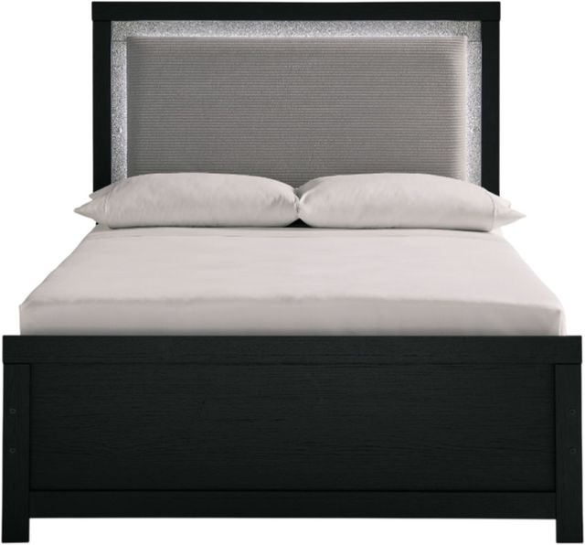 Signature Design by Ashley® Maeling Black Full Upholstered Panel Bed-2