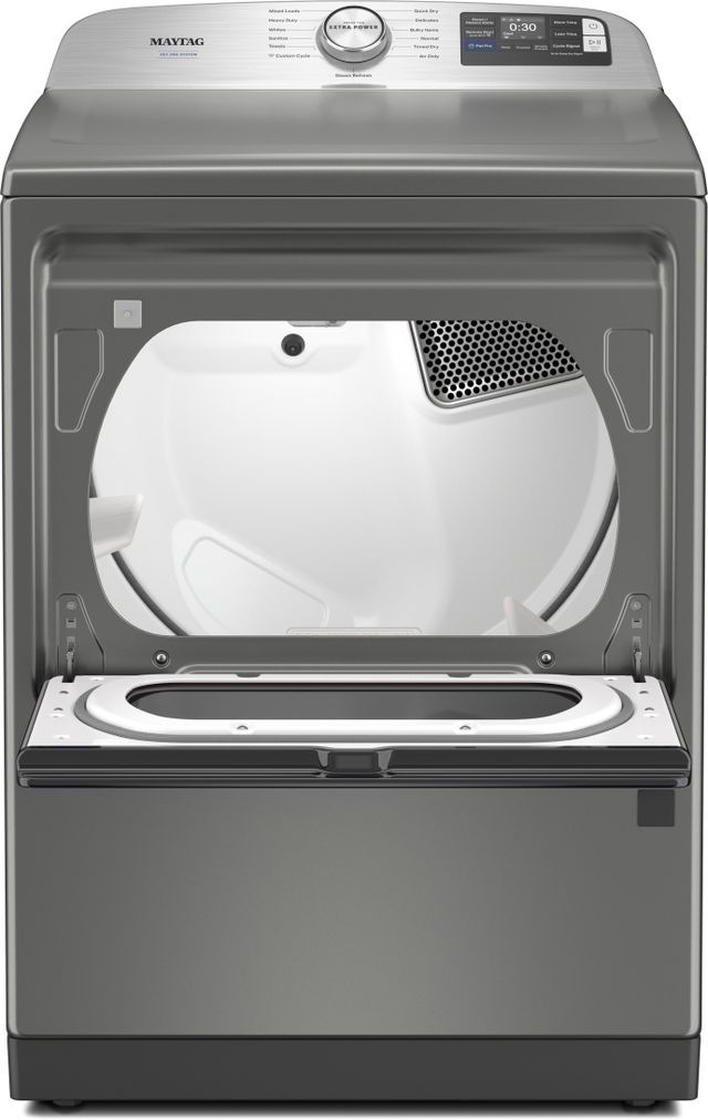 Maytag® 7.4 Cu. Ft. Classic Silver Front Load Gas Dryer with Pet Pro Option-1
