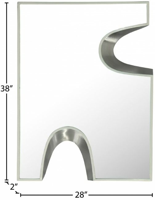 Meridian Furniture Soleil Cream/Silver 28" Mirror-4