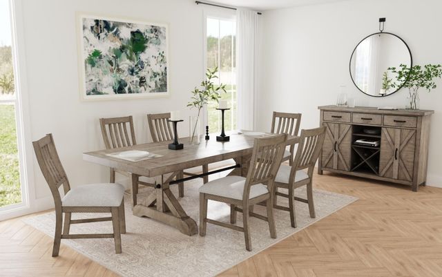 Elements International Yellowstone 7-Piece Gray/Medium Brown Dining Set-3