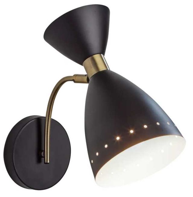 Adesso® Oscar Black Wall Light-0