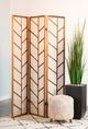 Coaster® Mila Walnut/Linen Foldable 3-Panel Screen-1