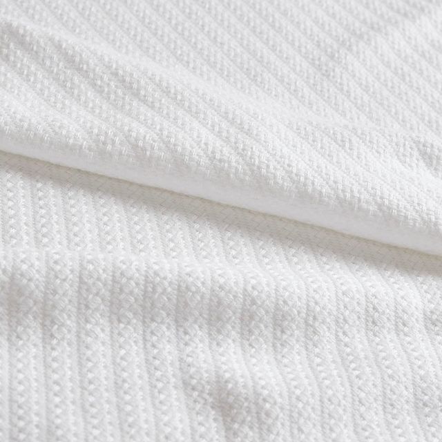 Olliix by Madison Park Liquid Cotton White Twin Blanket-1