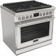 Fulgor Milano® Evoque 400 Series 36” Gloss White Pro Style Dual Fuel Range with Chrome Trim-0