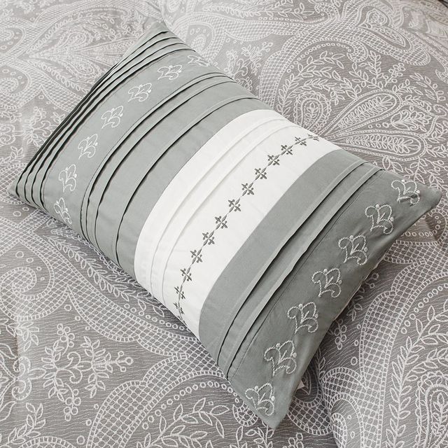 Olliix by Madison Park 7 Piece Grey California King Averly Comforter Set-3