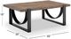Magnussen Home® Bowden Rustic Honey Cocktail Table with Black Metal Base-2