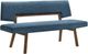 Armen Living Channell Blue/Walnut Upholstered Dining Bench-0