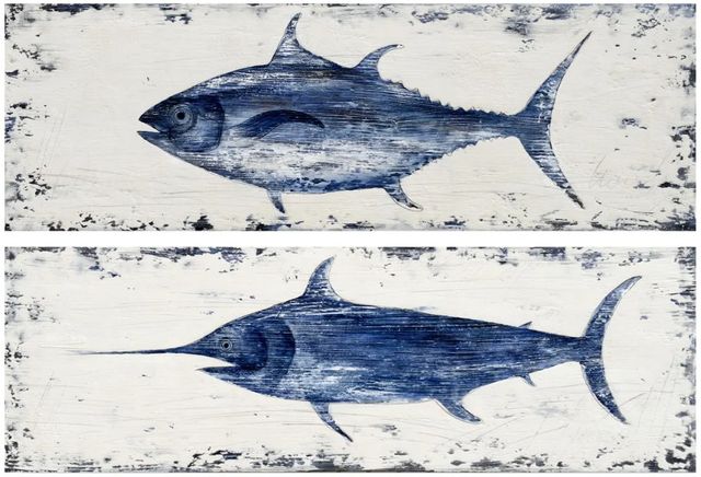 Crestview Collection Charleston 2-Piece Blue Wall Art Set-0