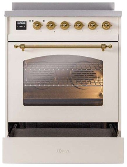 Ilve® Nostalgie II Series 30" Antique White Pro Style Induction Range-2