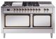 Ilve® Nostalgie II Noblesse 60'' Stainless Steel Pro Style Dual Fuel Range with Burnished Trim-0