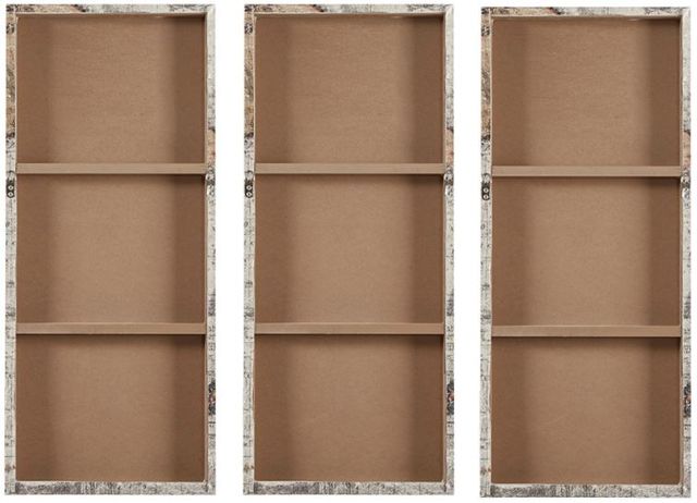 Olliix by Madison Park Map of the World 3 Piece Natural Printed Canvas with Hand Brush Embellishment Set-4