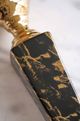 A & B Home Glossy Black/Gold Candle Holder-2
