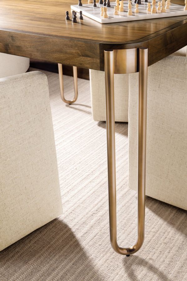 Hooker® Furniture Commerce and Market Light Caramel Dining Table with Sunlit Bronze Base-2