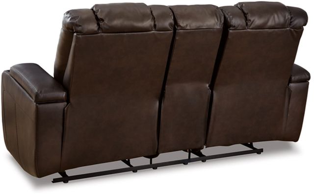 Signature Design by Ashley® Mancin Chocolate Reclining Loveseat with Console-4