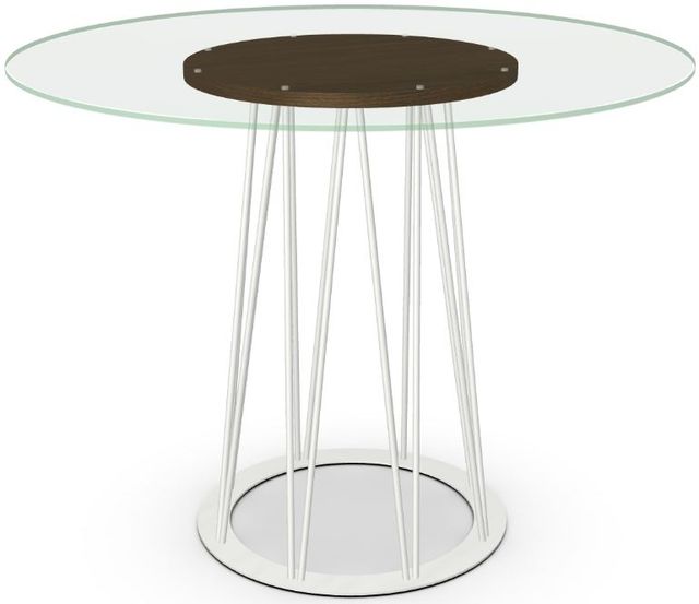 Amisco Customizable Calypso 36" Flat Edge Glass Top Round Counter Height Table -2