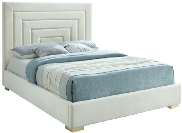 Meridian Furniture Nora Cream Queen Upholstered Panel Bed-0