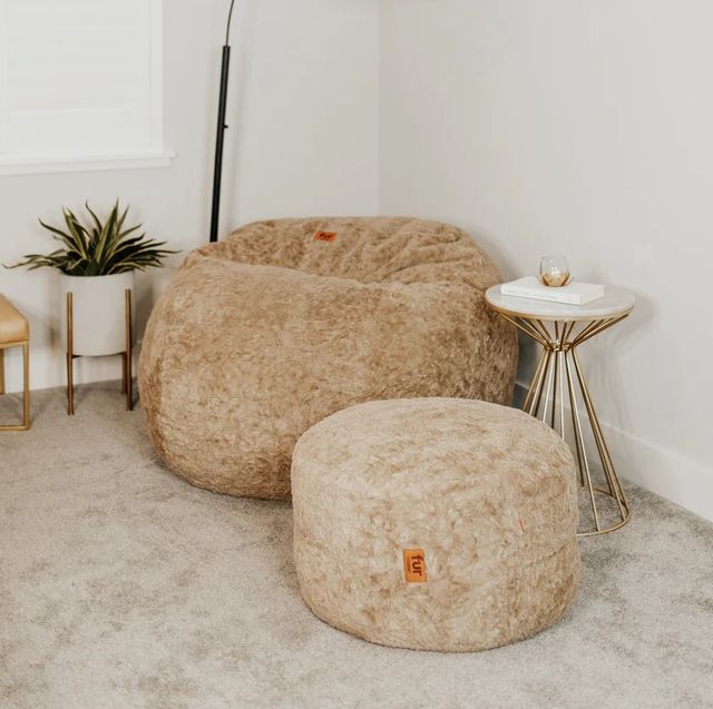 CordaRoy's® Original Tan Faux Fur King Bean Bag Chair-3