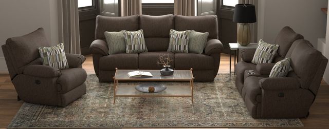 American Wholesale Furniture Lenny Chocolate Manual Reclining Sofa-1