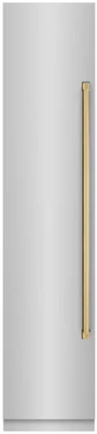 ZLINE Autograph Edition 18 in. 8.6 Cu. Ft. Left Hinge Column Freezer in Stainless Steel with Graphite Gray Interior and Polished Gold Accents-0